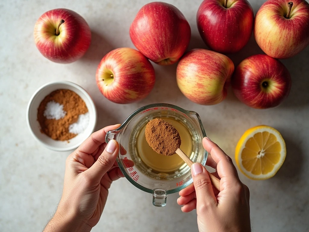Ingredients for no-sugar-added homemade applesauce