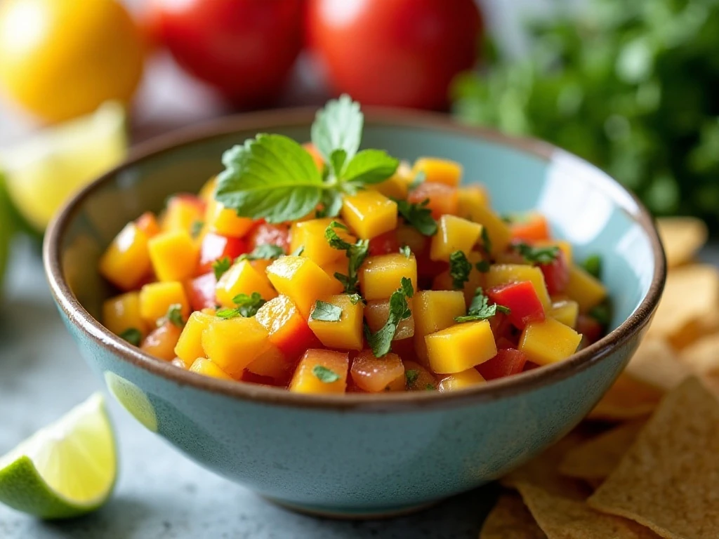 Covered mango salsa ready to chill and serve