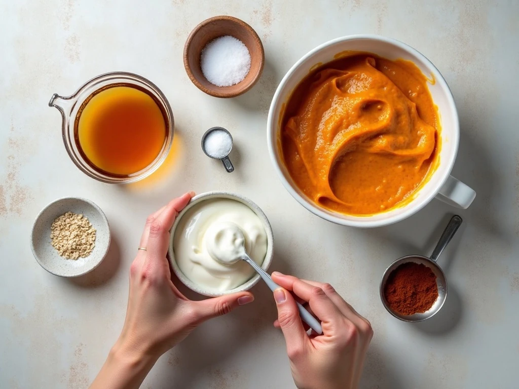 Ingredients for healthy pumpkin yogurt popsicles