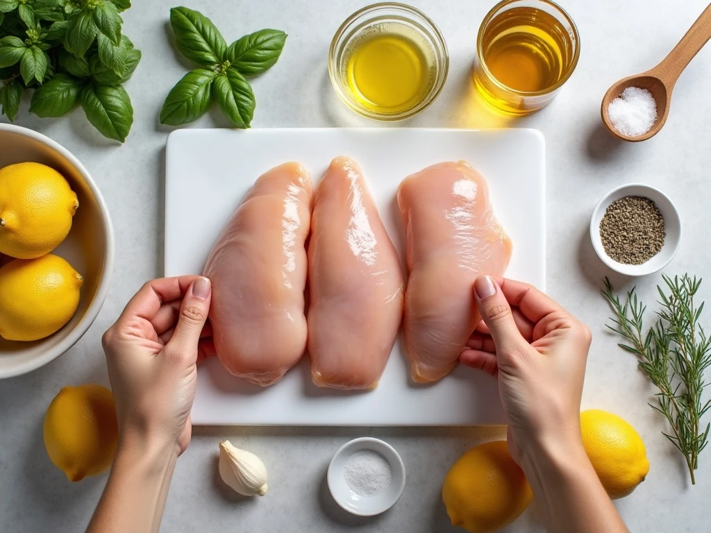 Ingredients for herb and honey grilled chicken tenders