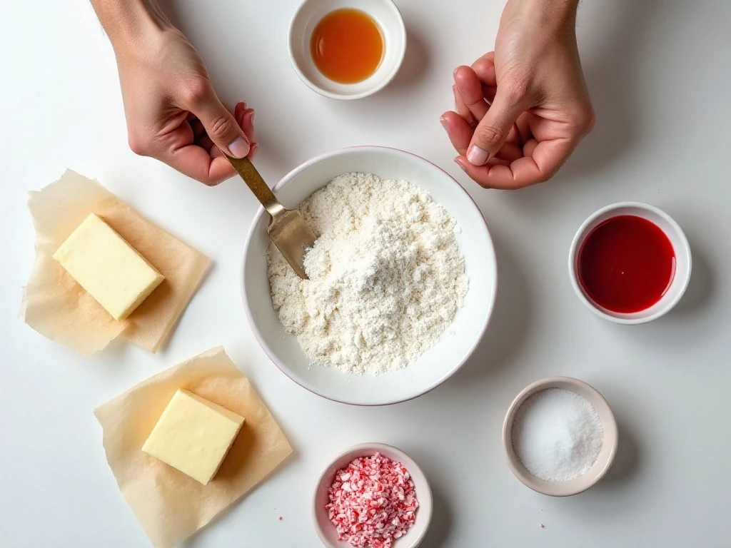 Ingredients for Hidden Mickey Candy Cane Cookies