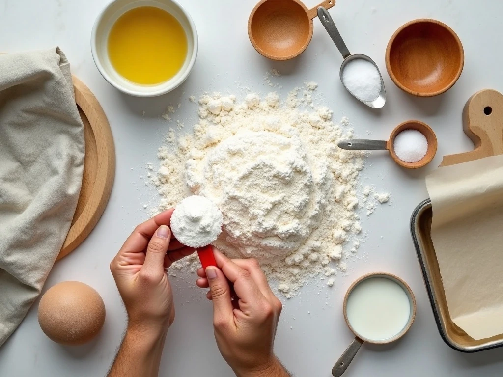 Ingredients for homemade bread without yeast