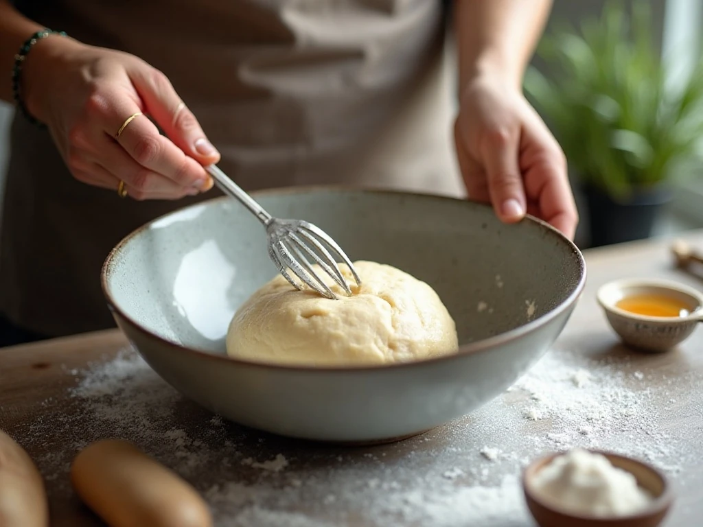 Soft slightly sticky dough for quick bread