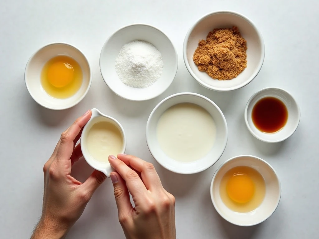 Ingredients for homemade butterscotch pudding
