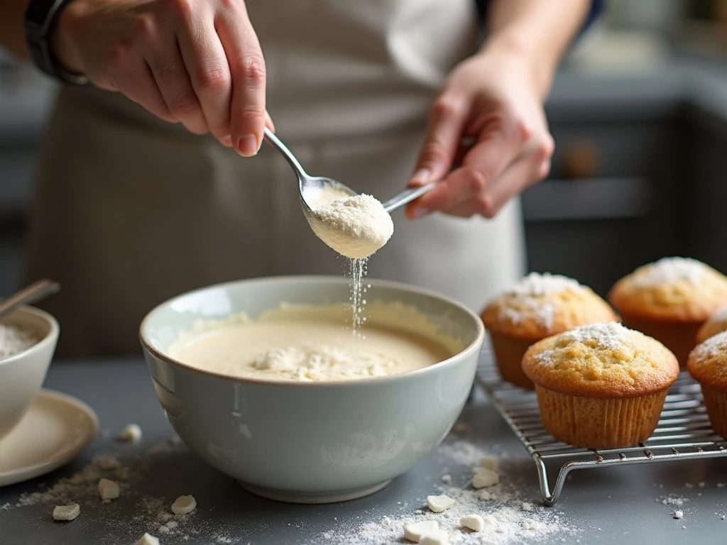 Careful flour measuring and muffin baking tips