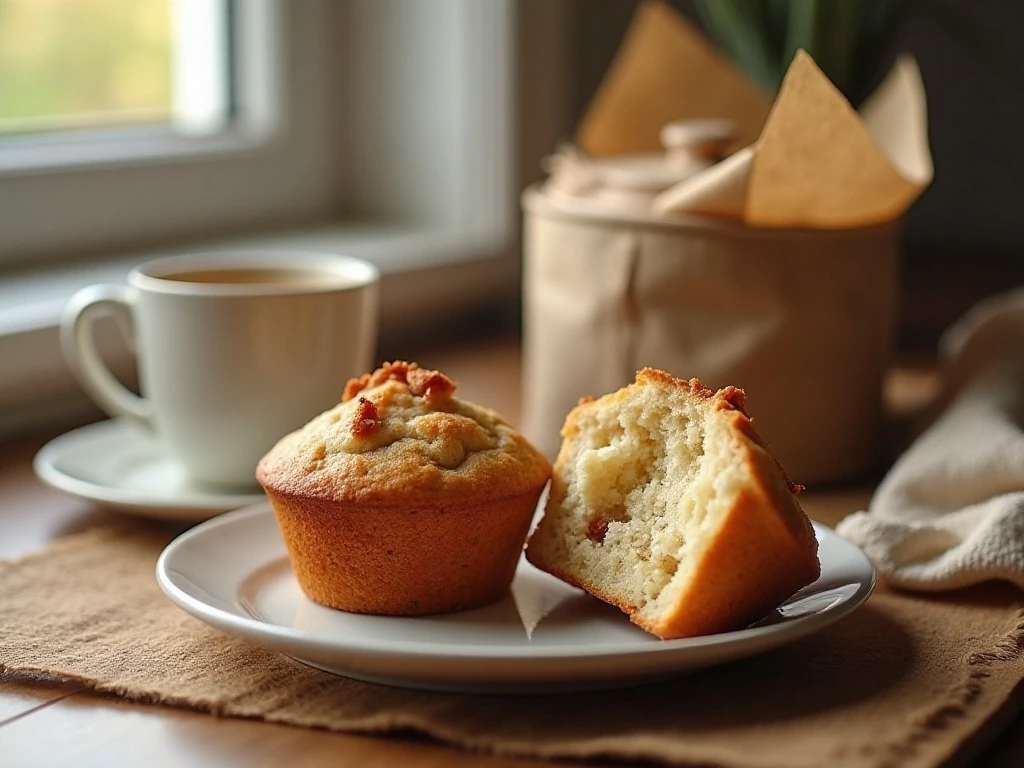 Warm cinnamon maple muffins ready to serve