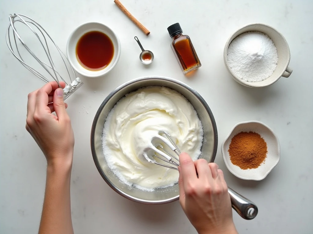 Ingredients for homemade cinnamon whipped cream