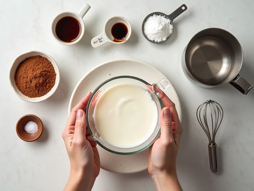 Ingredients for homemade coffee whipped cream