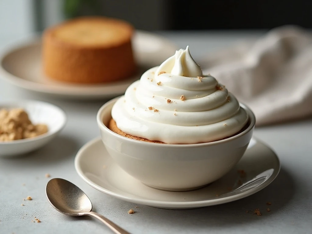 Coffee whipped cream ready for storage or serving