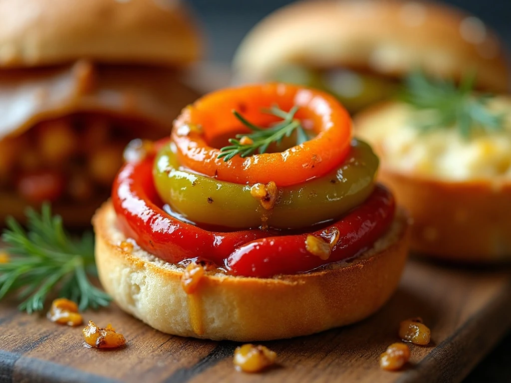 Pickled pepper rings served as a garnish