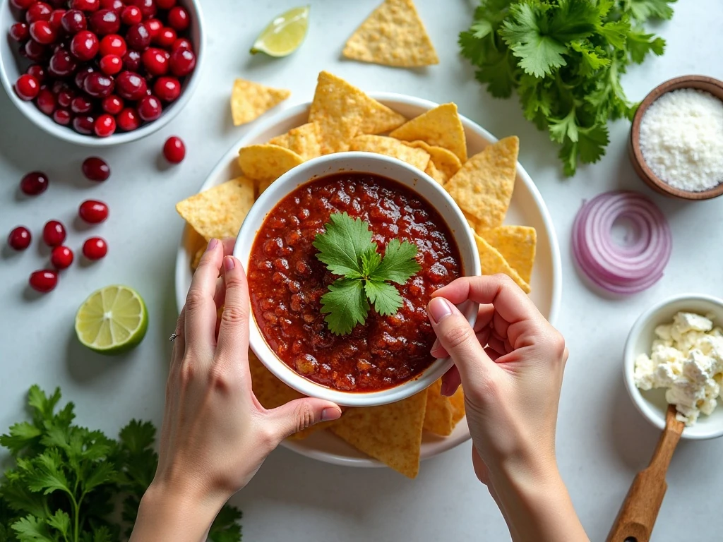 Ingredients for homemade cranberry salsa