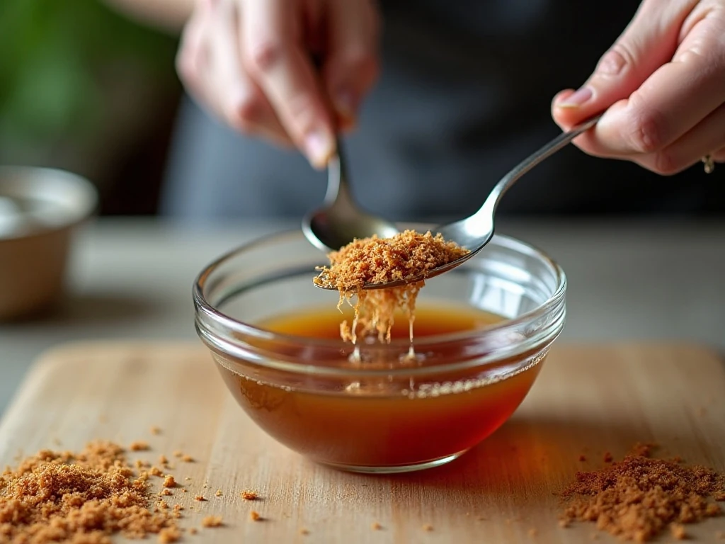 Stirring ingredients together to make dry onion soup mix