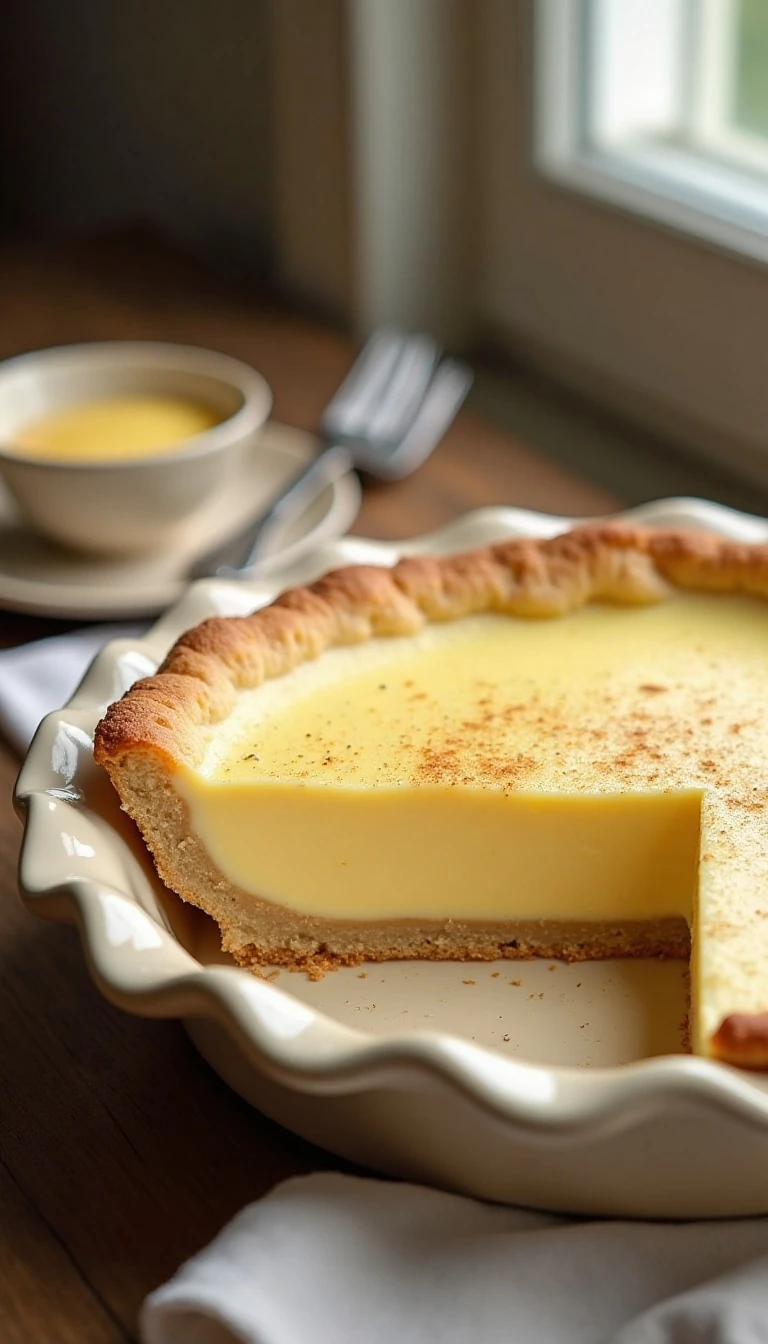 Old-Fashioned Homemade Egg Custard Pie Recipe