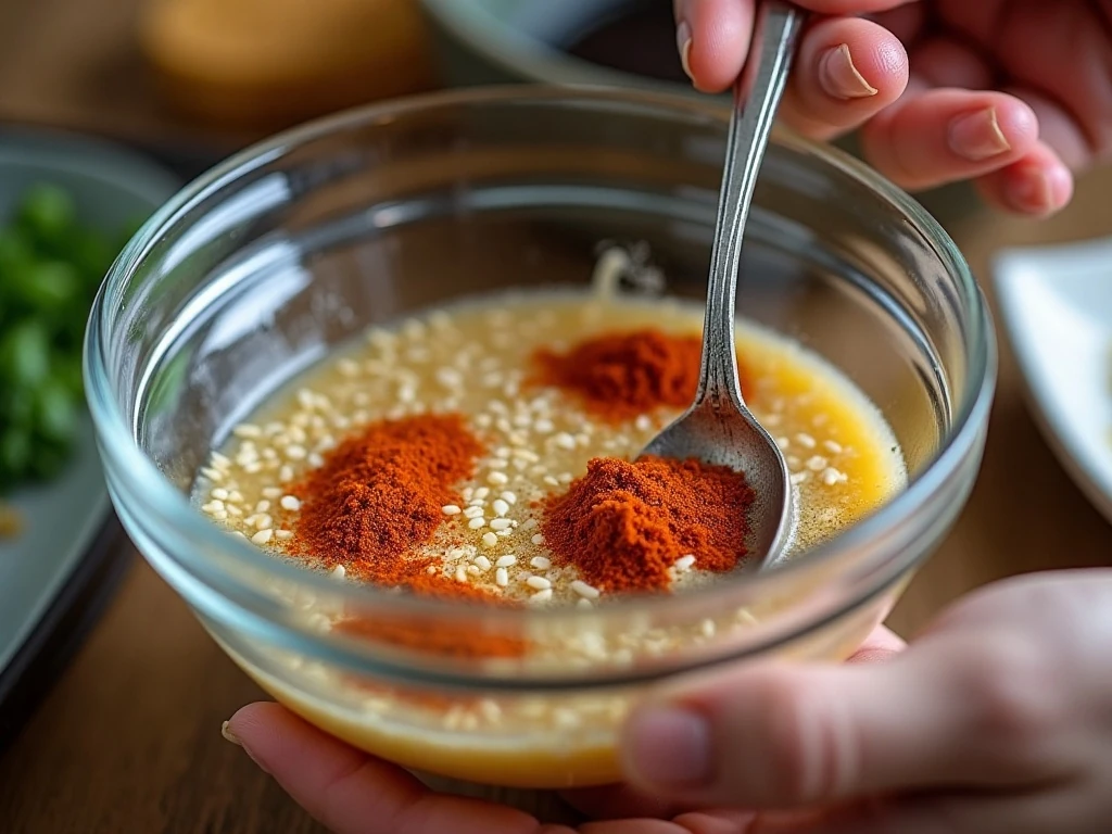 Mixing ingredients for everything bagel seasoning