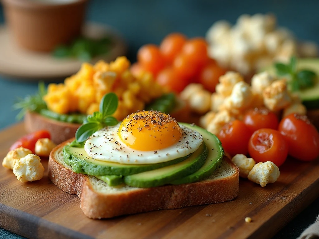 Different foods topped with everything bagel seasoning