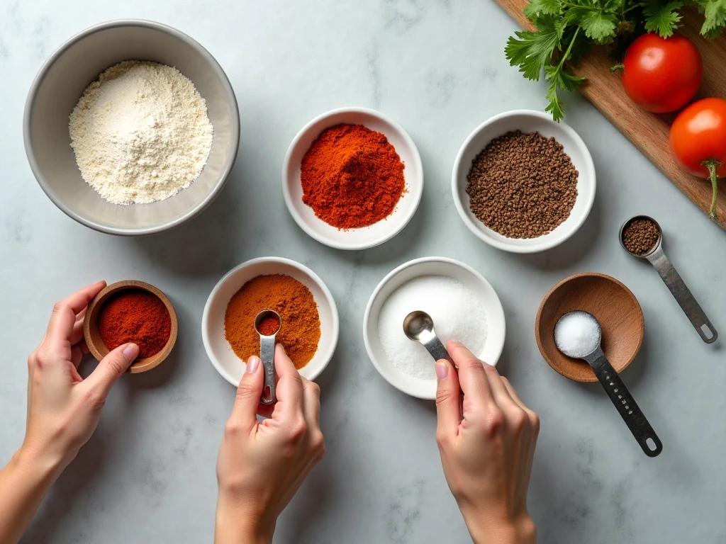 Ingredients for homemade fajita seasoning mix