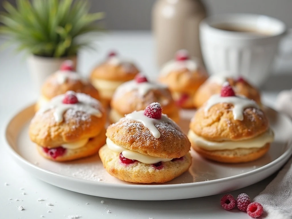 Homemade raspberry Flakies arranged on a serving platter