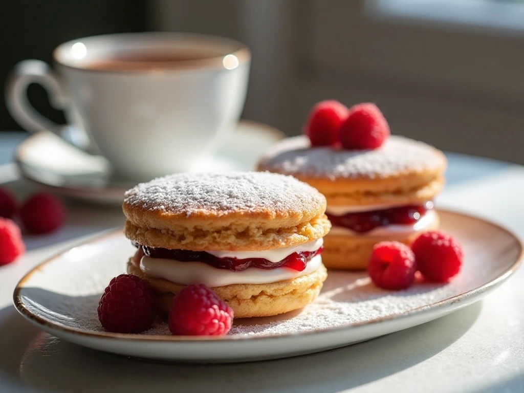 Raspberry Flakies served with tea