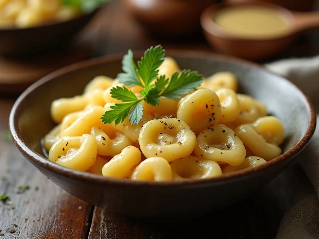 Buttery homemade German spaetzle served as a comforting dinner side
