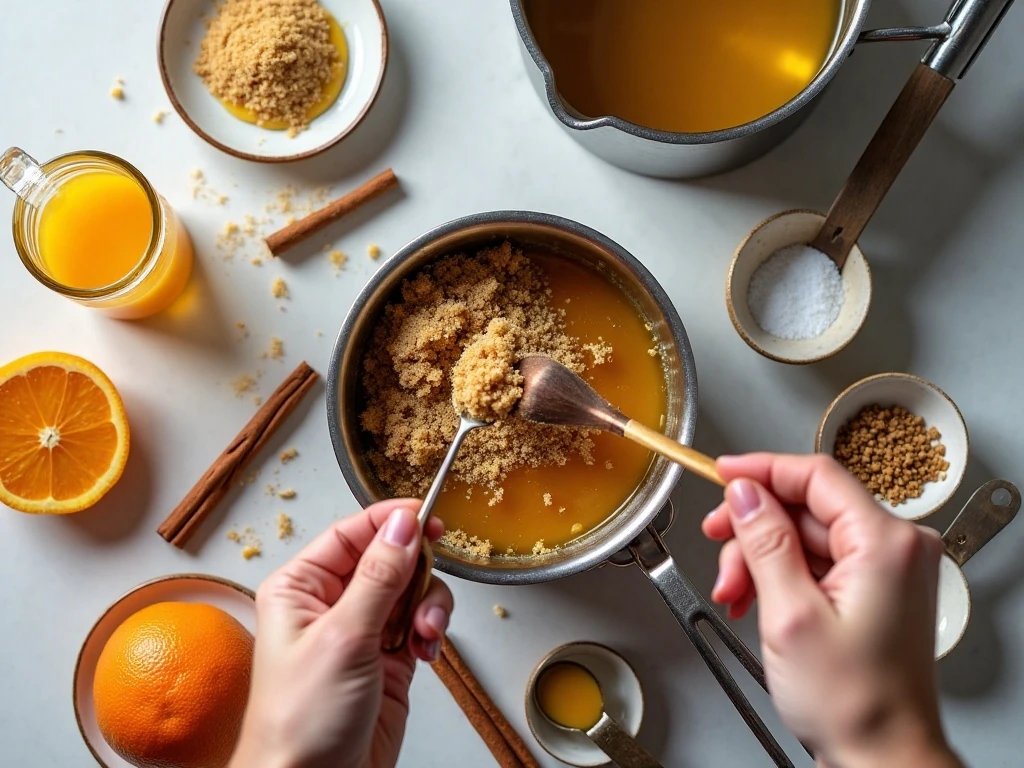 Ingredients for homemade brown sugar ham glaze