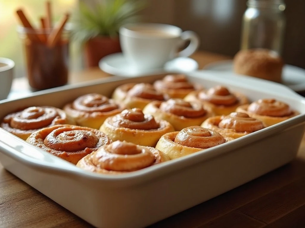 Golden homemade honey buns with cinnamon filling and honey glaze