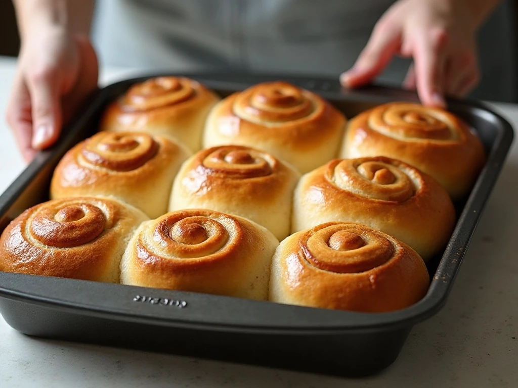 Puffy shaped honey buns ready to bake