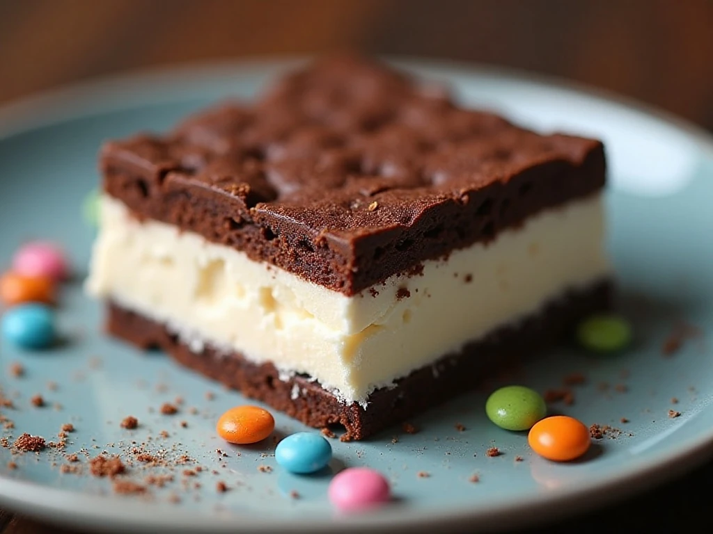 Chocolate ice cream sandwich with simple dessert garnishes
