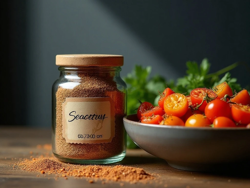 Airtight jar of homemade Italian seasoning stored for freshness