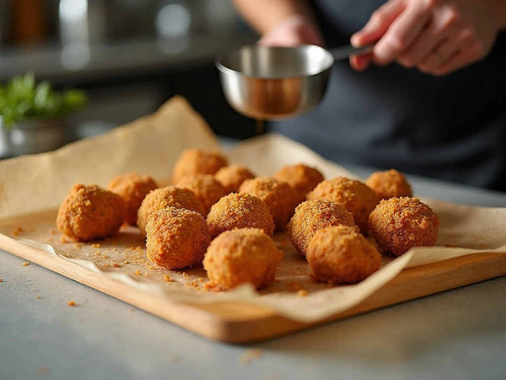Keto chicken nuggets prepared for oven or air fryer cooking
