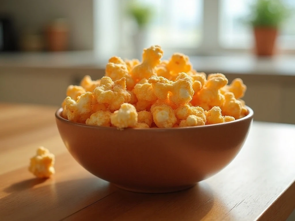 Bowl of crisp homemade kettle corn