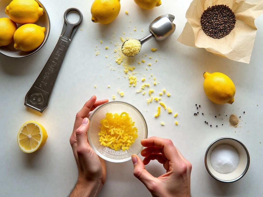 Ingredients for homemade lemon pepper seasoning