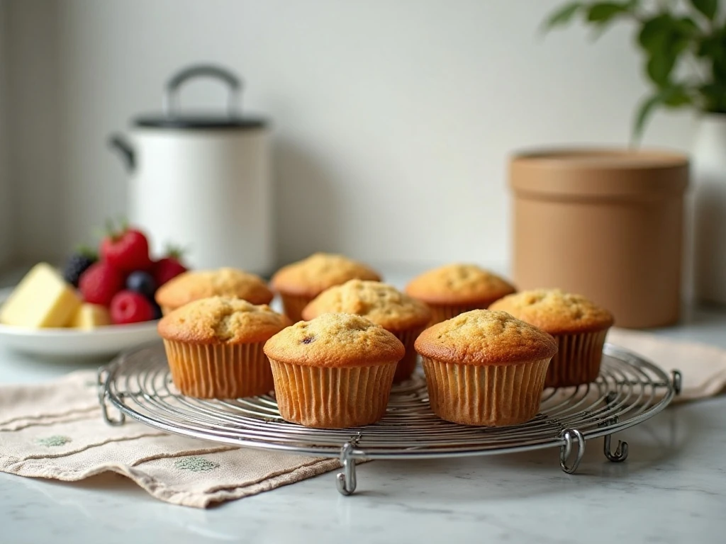 Homemade muffins cooling and ready for storage