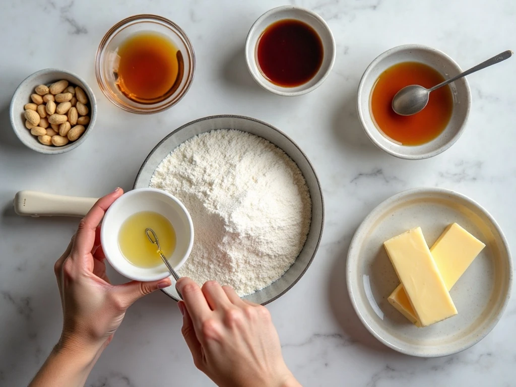 Ingredients and equipment for homemade peanut brittle