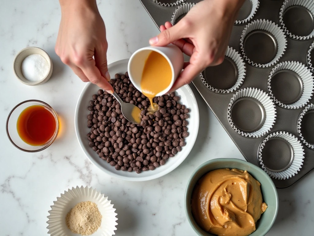 Ingredients for easy homemade peanut butter cups