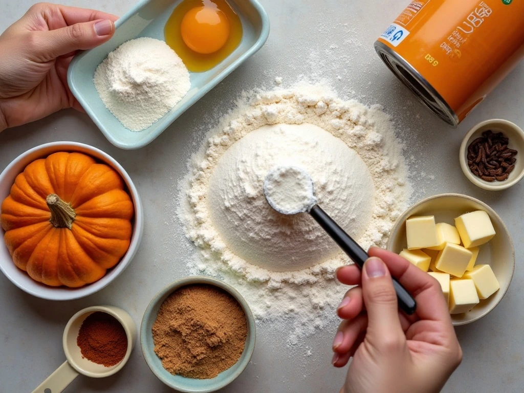 Ingredients for homemade pumpkin scones