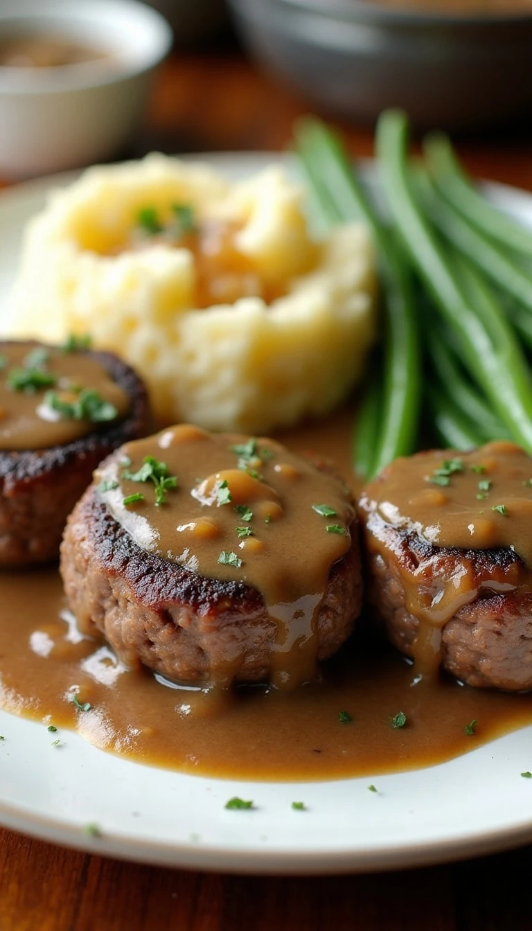 Easy Homemade Salisbury Steak Recipe with Onion Mushroom Gravy