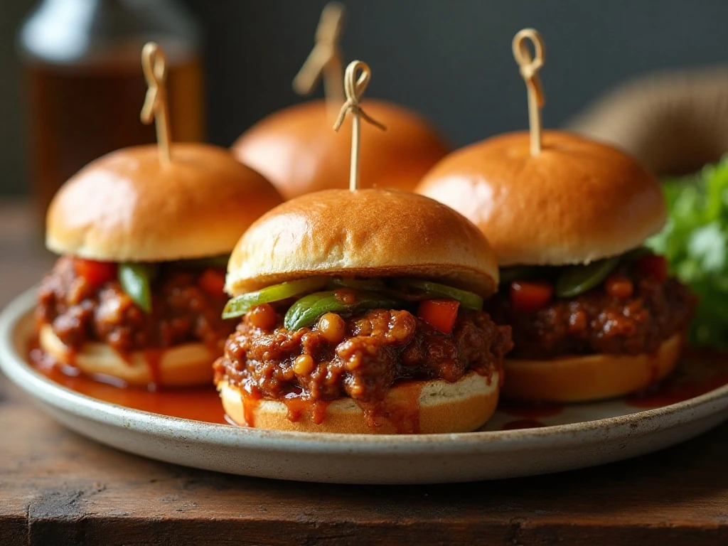 Homemade Sloppy Joe sandwiches arranged on a serving platter