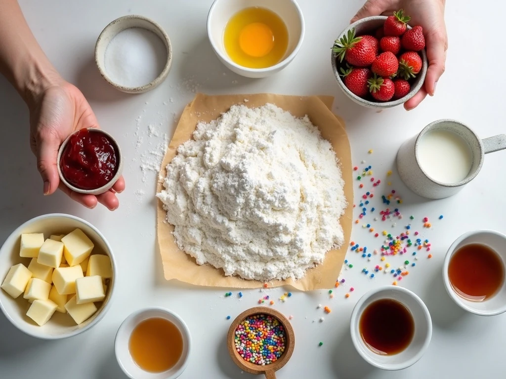 Ingredients for homemade strawberry pop-tarts