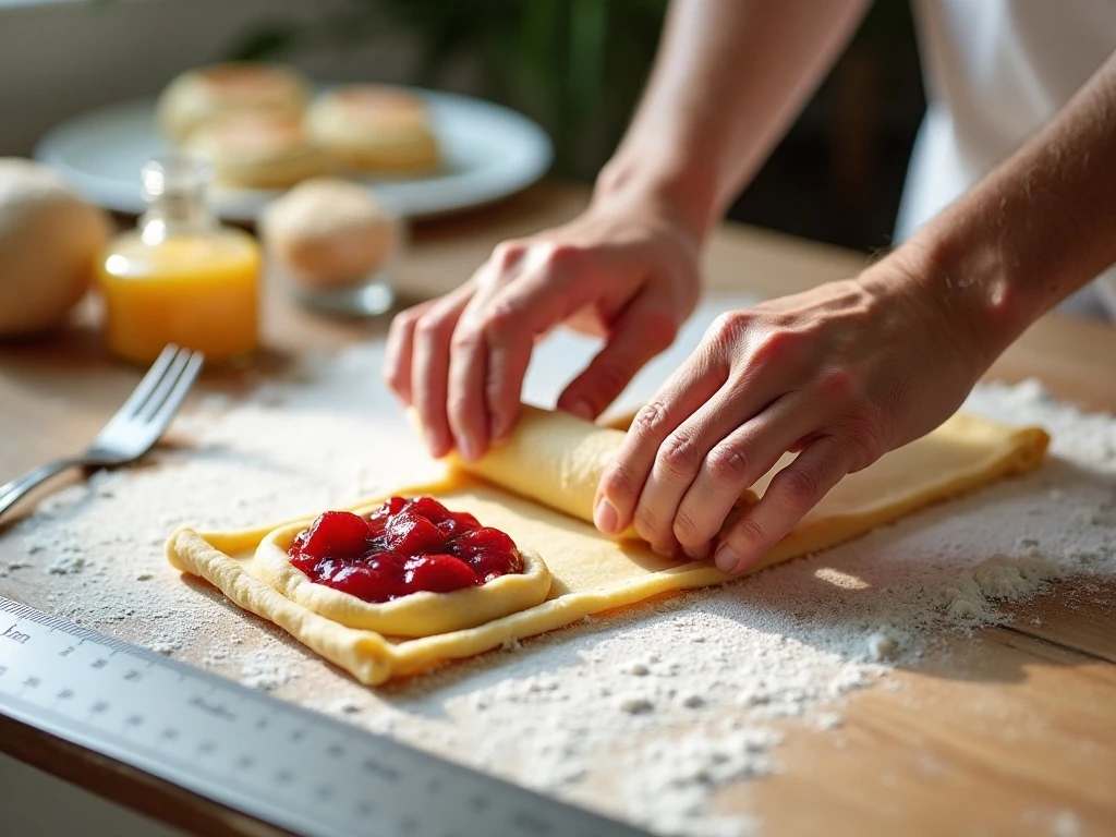 Rolling pastry dough for strawberry pop-tarts