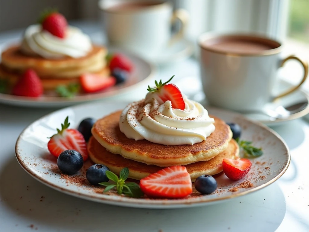 Dessert ideas served with homemade whipped cream