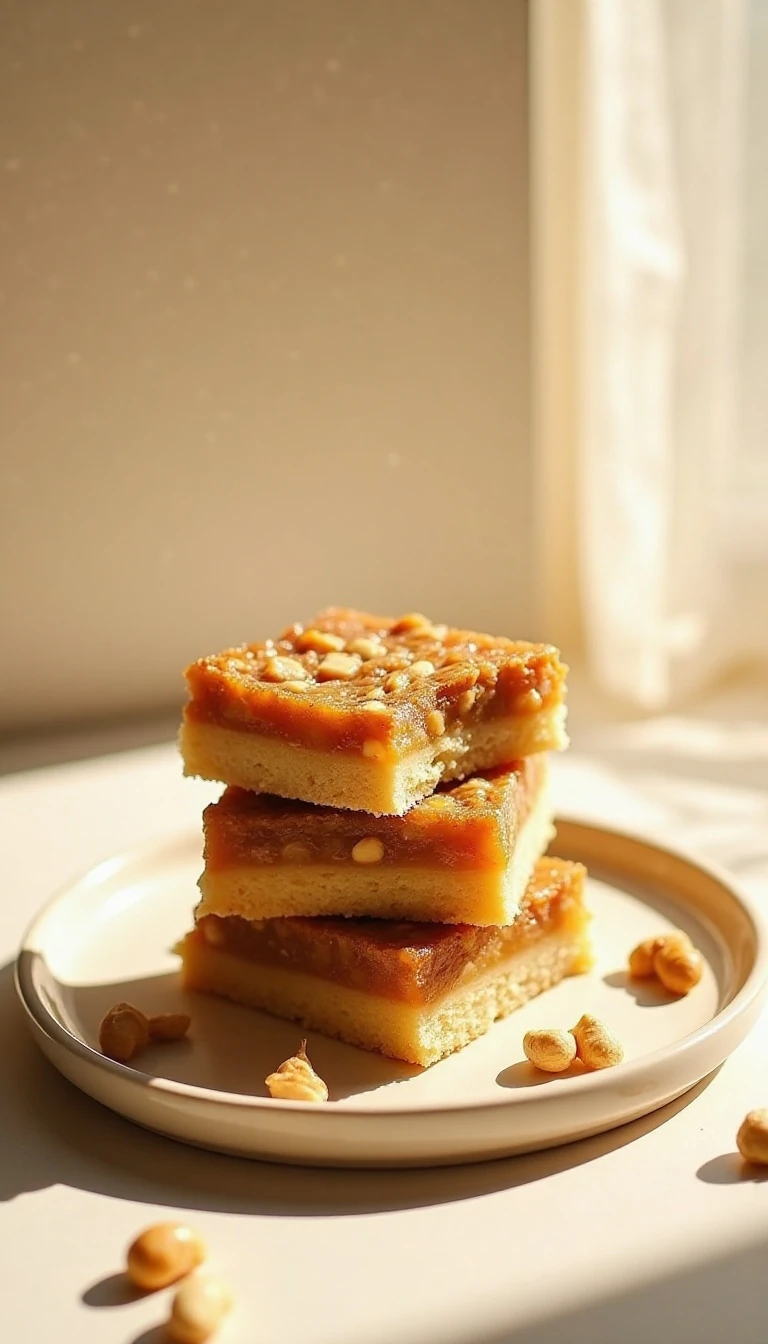 Honey Cashew Cookie Bars Recipe with Buttery Shortbread Crust