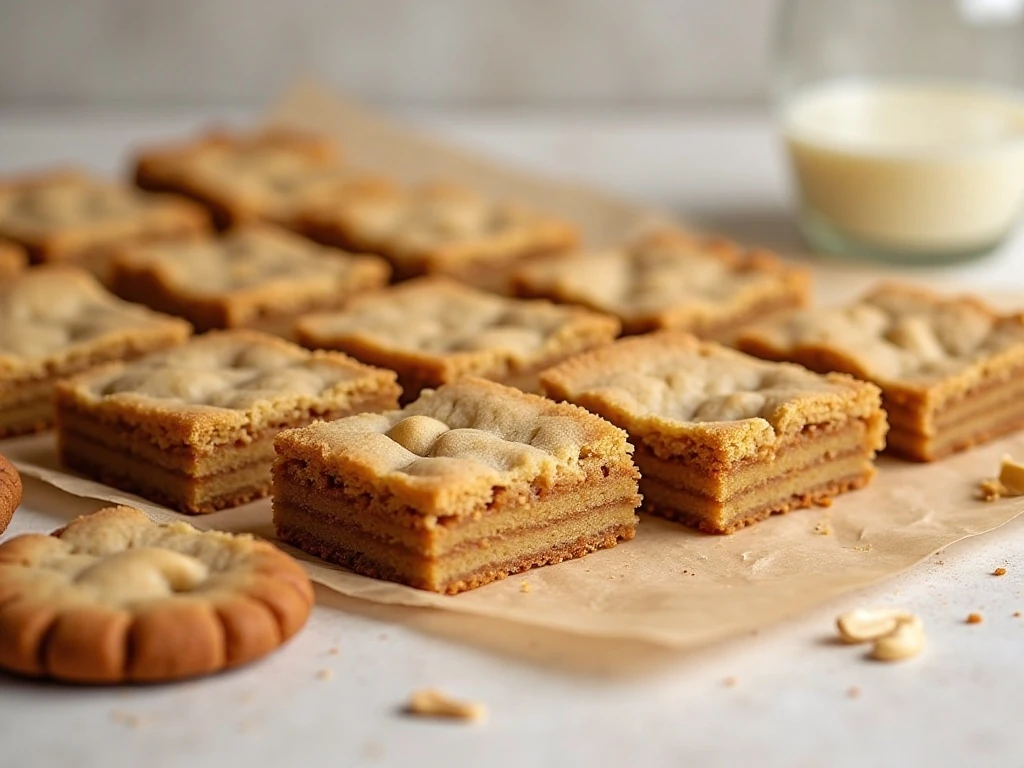 Sliced honey cashew cookie bars ready for storage