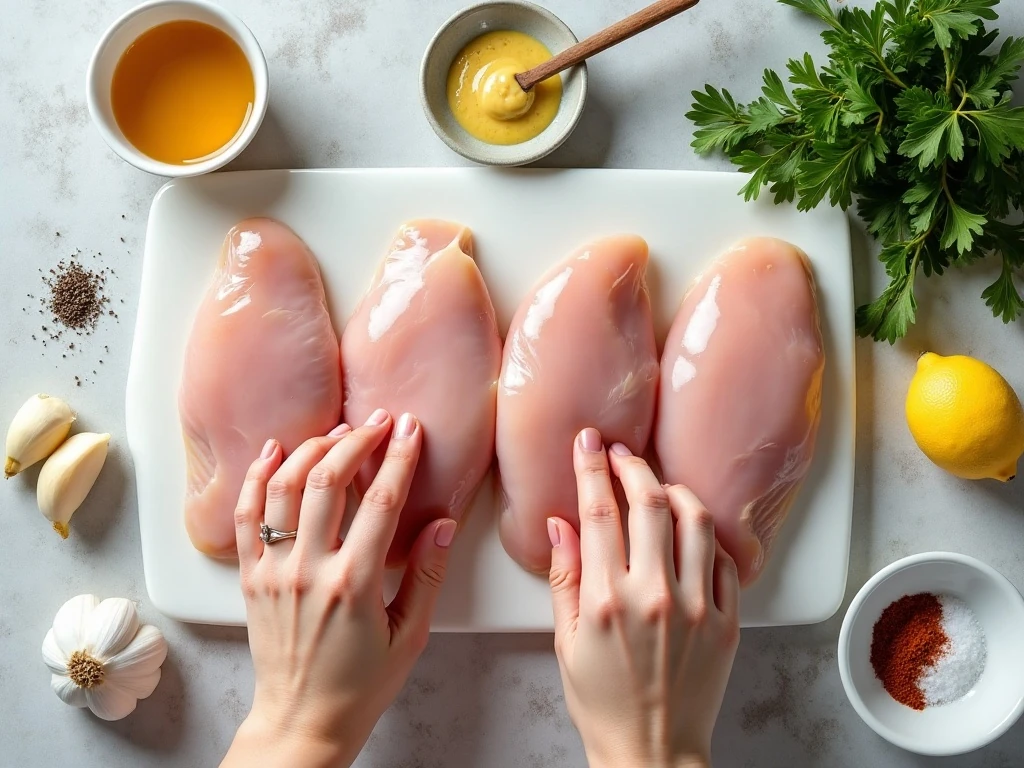 Ingredients for honey Dijon garlic chicken breasts