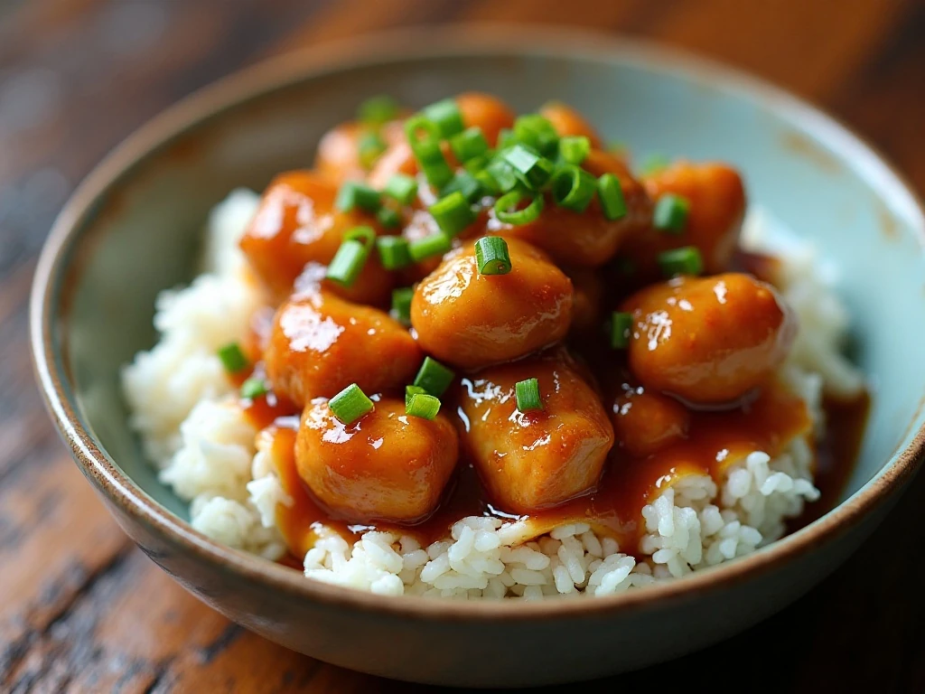 Instant Pot honey garlic chicken served over white rice