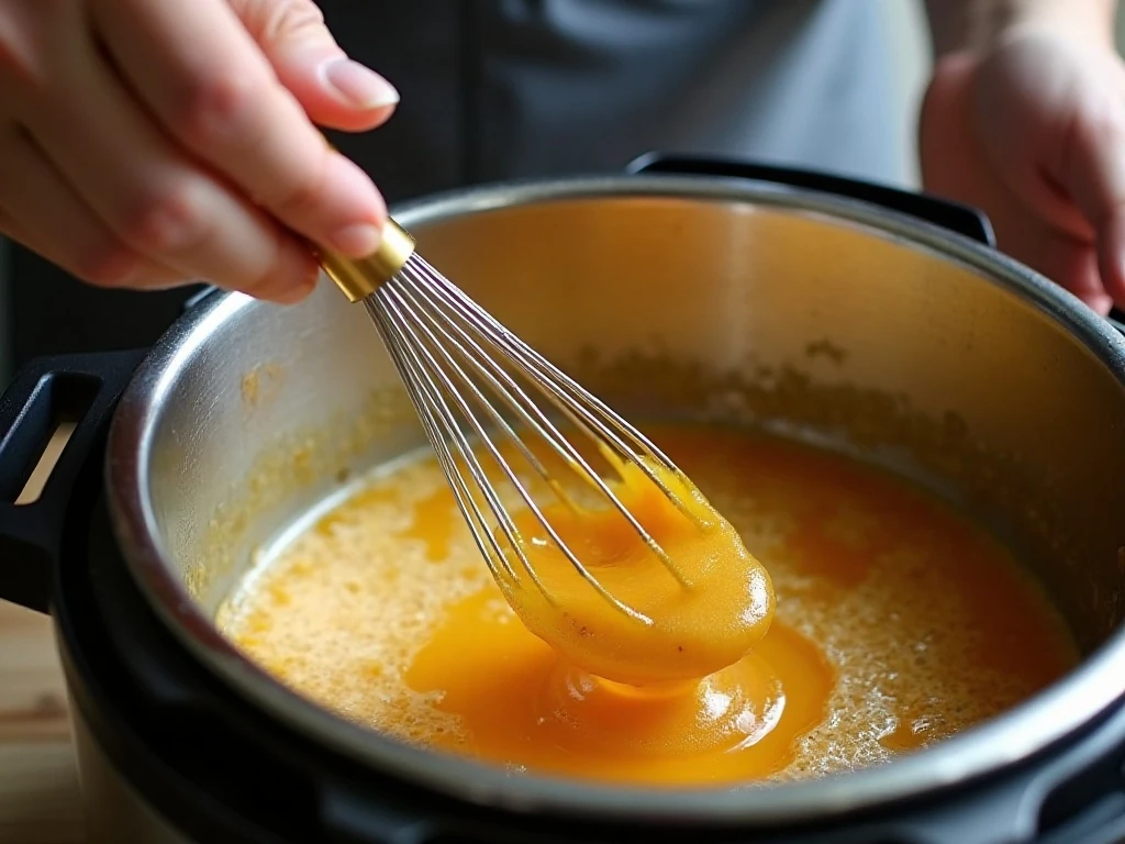 Thickening honey garlic sauce with a cornstarch slurry