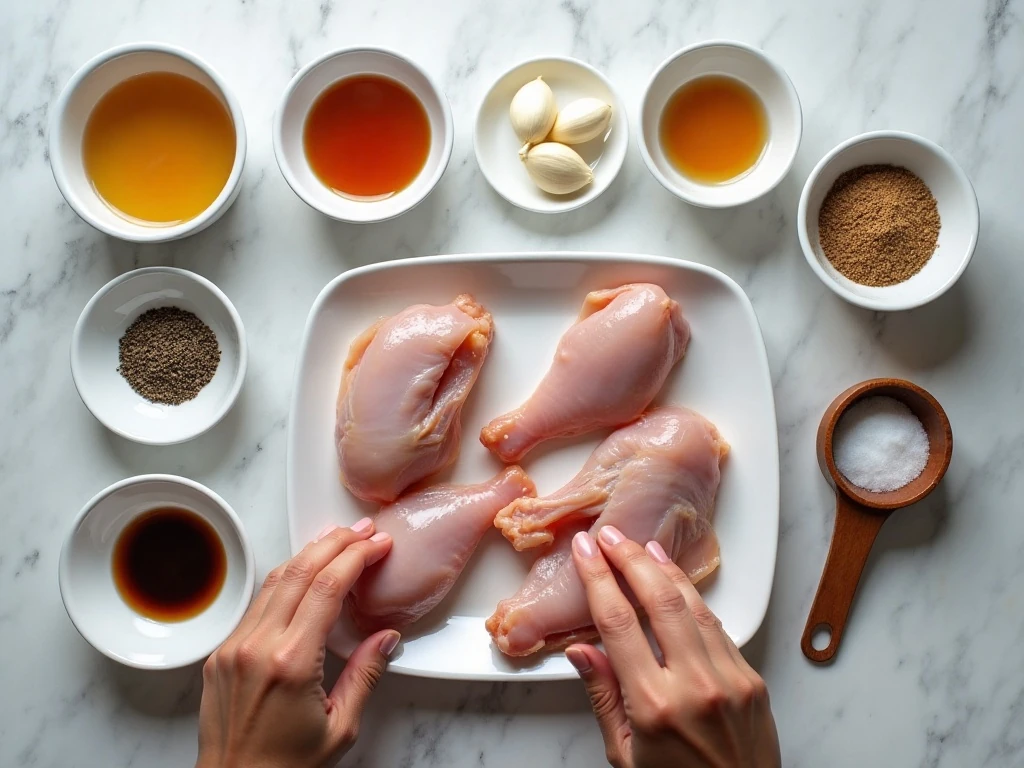 Ingredients for oven-baked honey garlic chicken wings