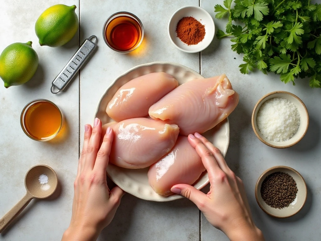 Ingredients for easy honey lime chicken marinade