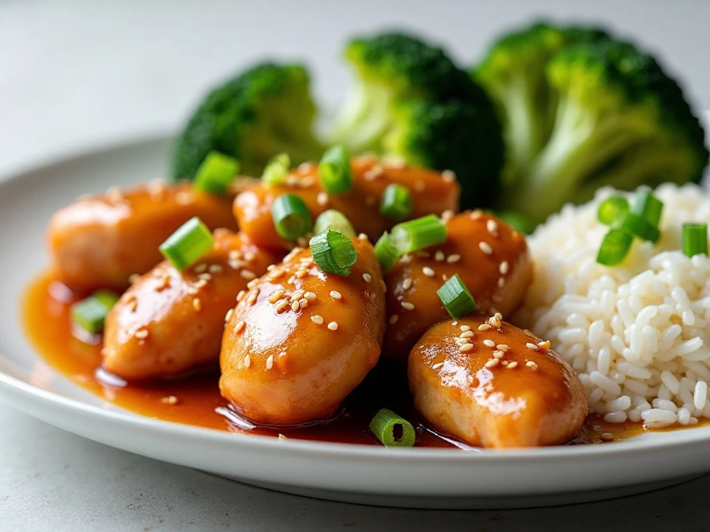 Finished easy honey sesame chicken dinner
