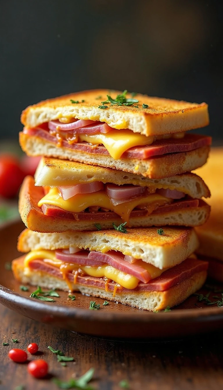 Hot Cheesy Cafe Style Salami Sandwiches Recipe