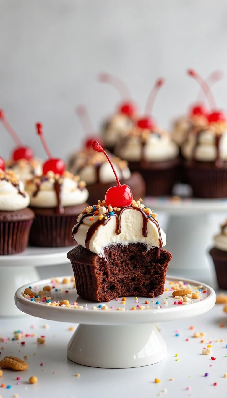 Easy Hot Fudge Sundae Cupcakes Recipe